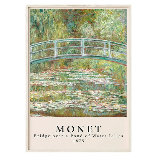 Claude Monet | Water Lilies Bridge | Art Poster | Impressionist Masterpiece | 1875 | Wall Decor