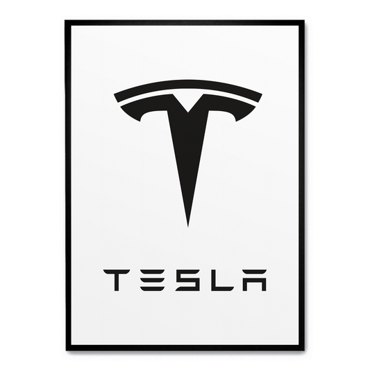 Tesla Logo Poster | Decorative Wall Art | Home Decor | Electric Car Enthusiast Gift | Modern Design