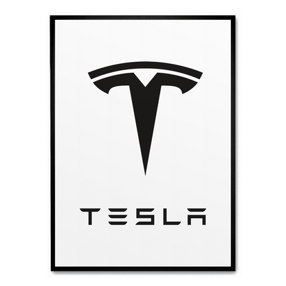 Tesla Logo Poster | Decorative Wall Art | Home Decor | Electric Car Enthusiast Gift | Modern Design