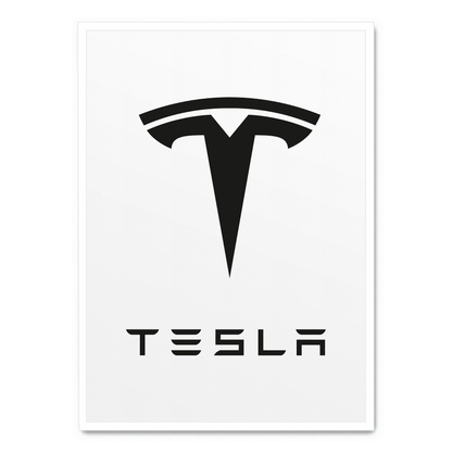 Tesla Logo Poster | Decorative Wall Art | Home Decor | Electric Car Enthusiast Gift | Modern Design