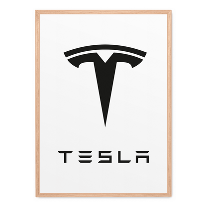 Tesla Logo Poster | Decorative Wall Art | Home Decor | Electric Car Enthusiast Gift | Modern Design