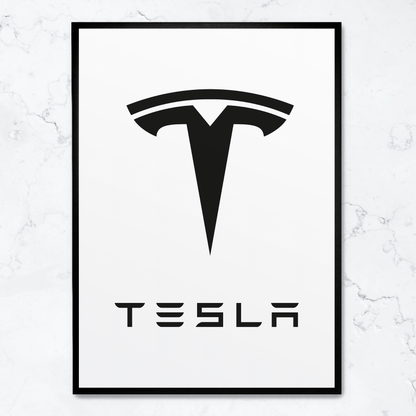 Tesla Logo Poster | Decorative Wall Art | Home Decor | Electric Car Enthusiast Gift | Modern Design