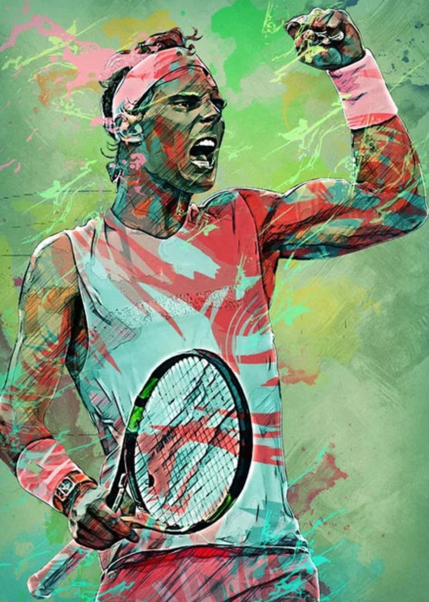 Rafael Nadal Abstract | Tennis Legend Art