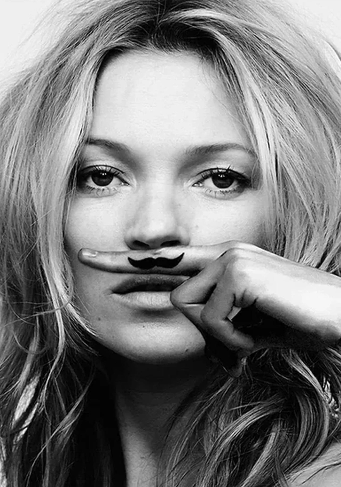 Kate Moss | Whimsical Mustache Art