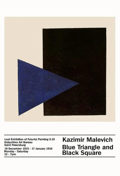 Malevich | Blue Triangle, Black Square | Abstract Geometric Art