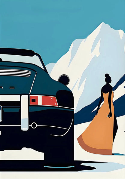 Classic Retro Sports Car | Art Deco Mountain