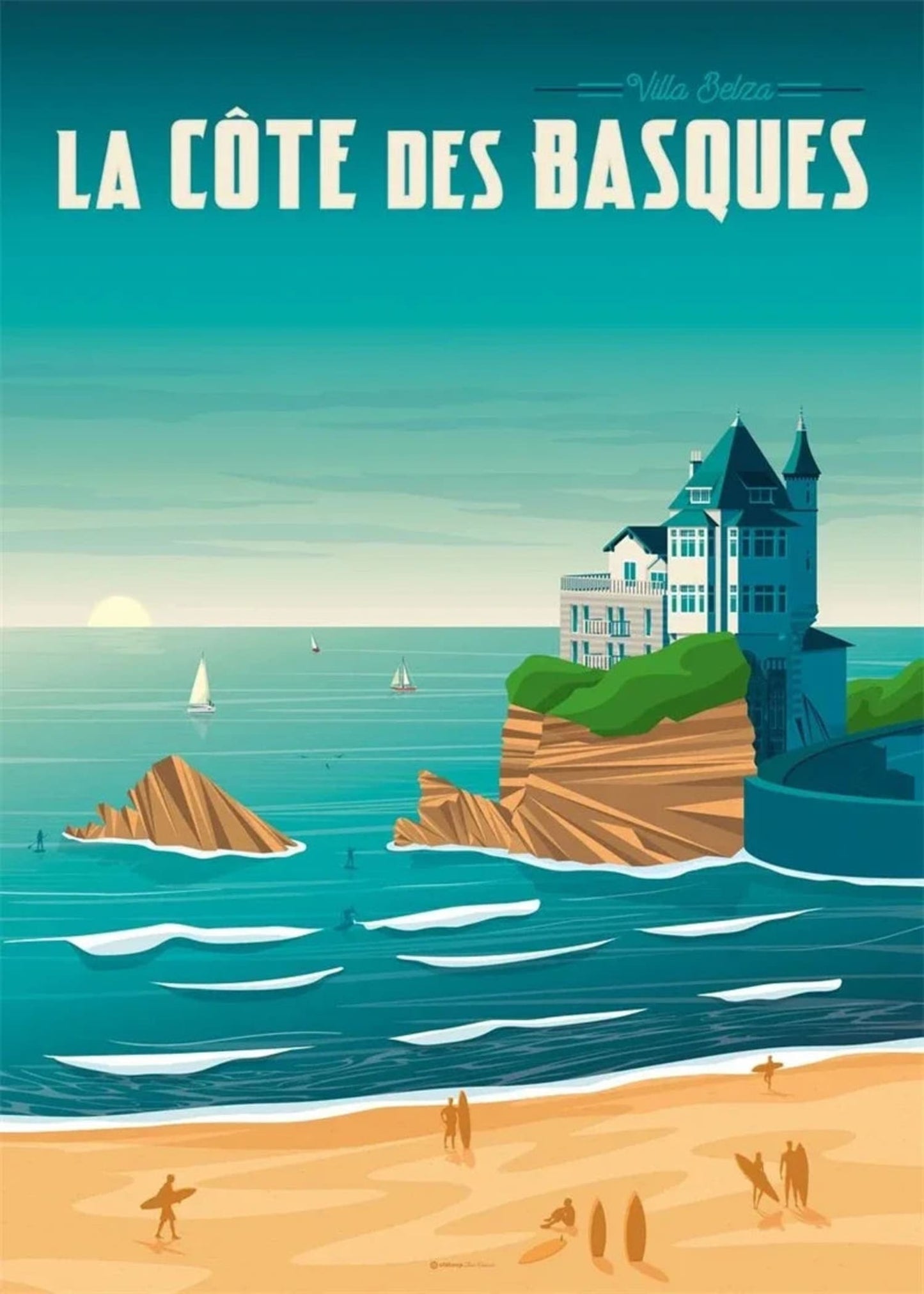 La Cote Des Basques Scenic | French Coastline Art