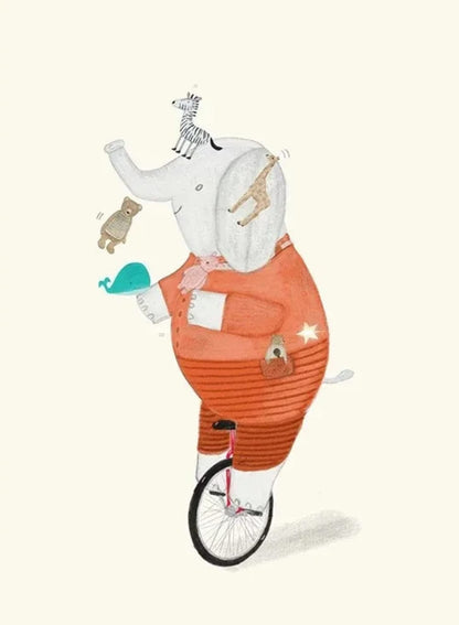 Elephant's Unicycle Jamboree | Whimsical Animated Art