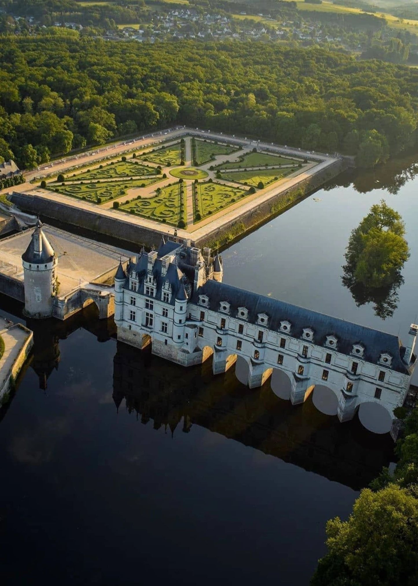 Majestic European Castles Poster | France | Château de Chenonceau | Built in 1514 | Scenic Architecture Art Decor
