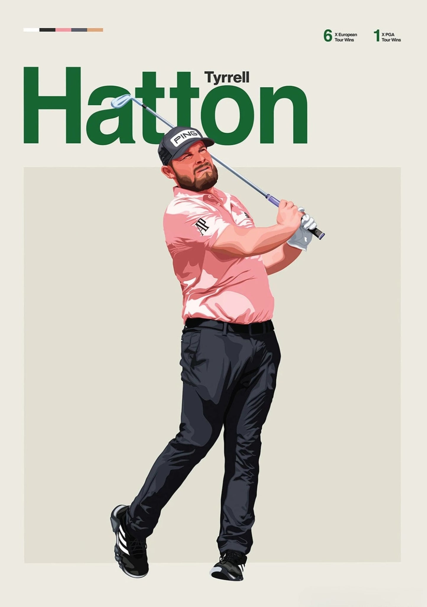 Tyrrell Hatton | Golf Legends Artwork