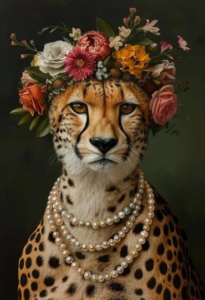 Jungle Royalty | Pearls and Paws | Luxury Fashion Art