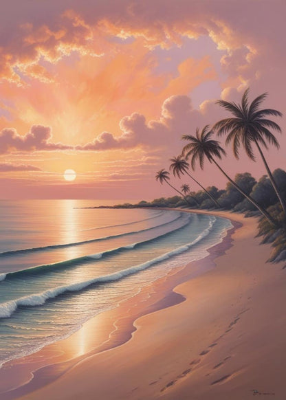 Calming Coastline Poster | Serene Ocean View Art Print | Beach Decor for Home | Coastal Wall Art