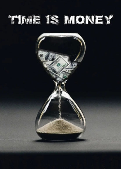Time Is Money Hourglass | Modern Motivational Decor