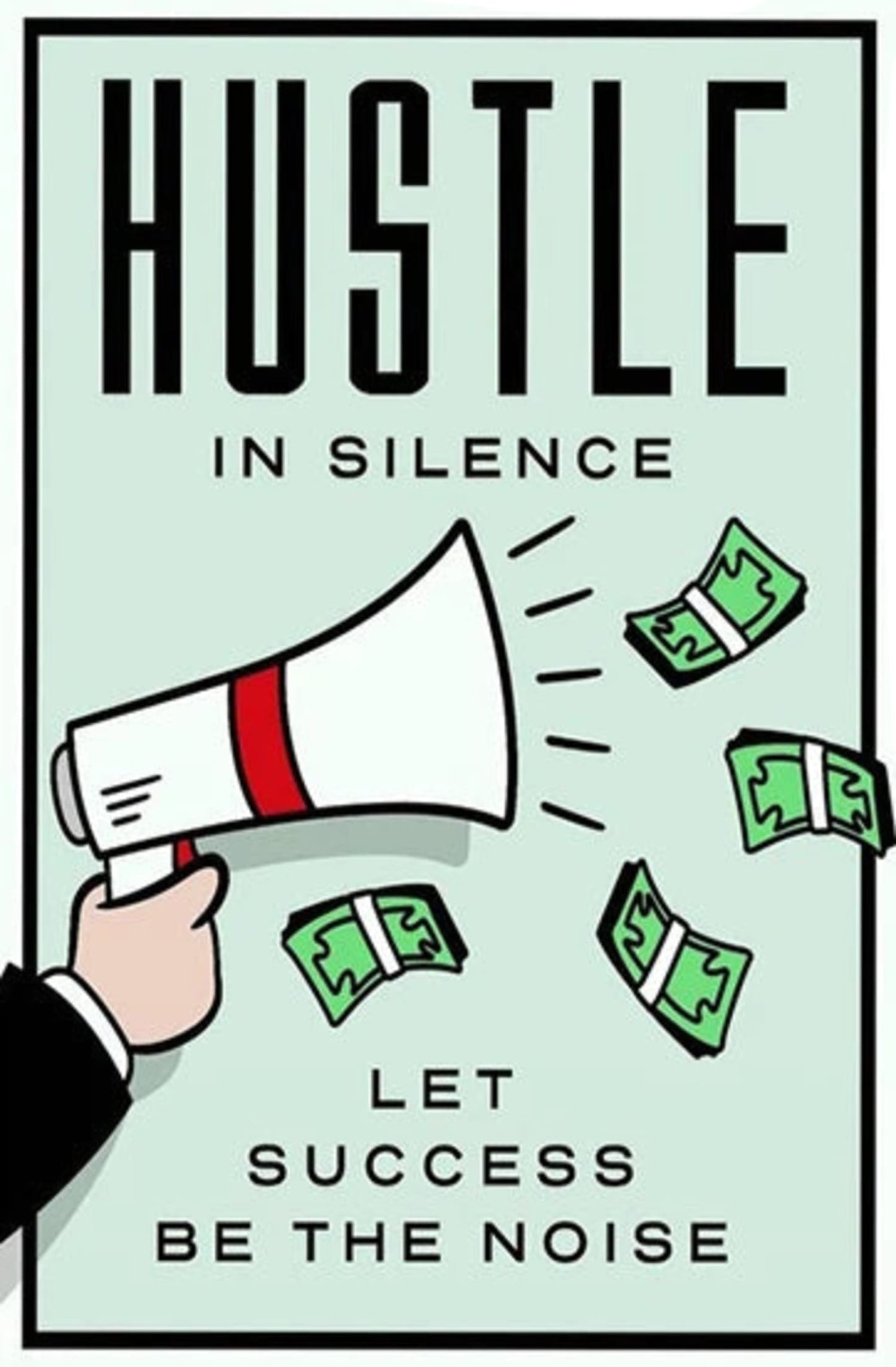 Hustle in Silence | Modern Motivational Art