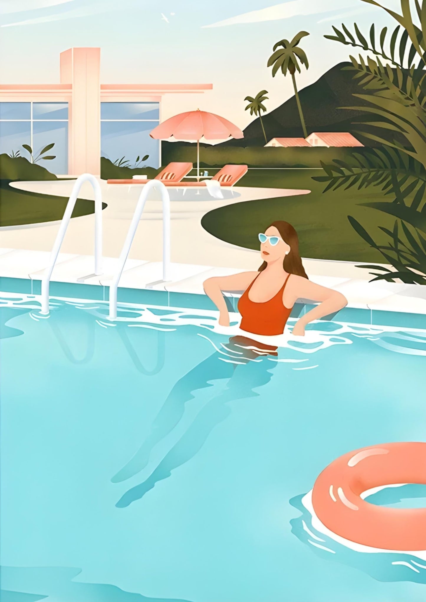 Serene Poolside Scene | Relax by the Pool