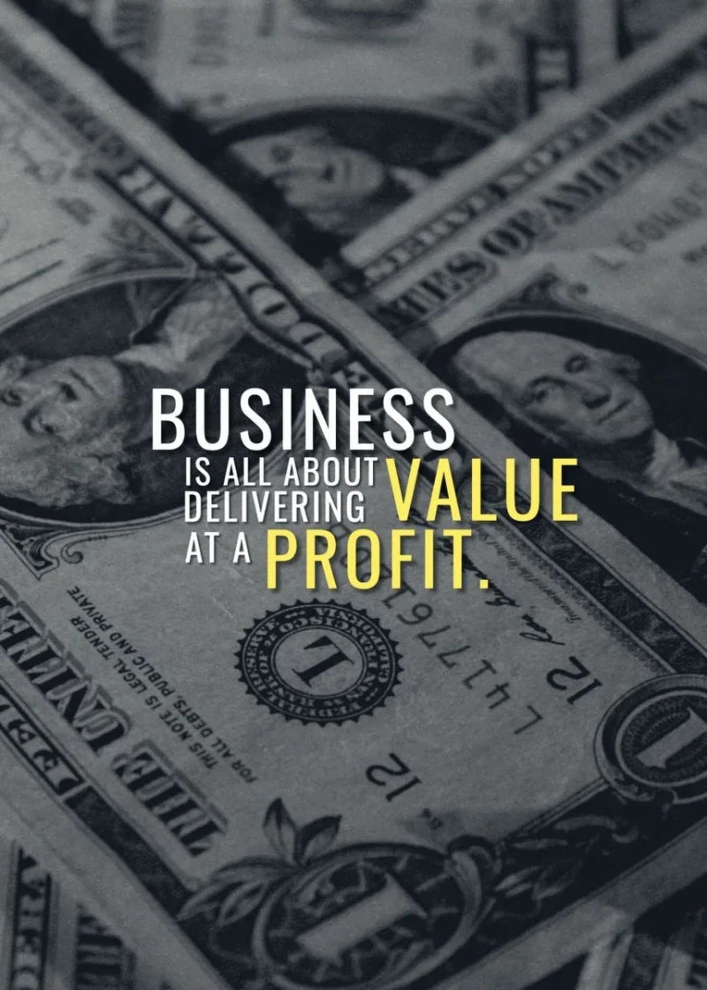 Business Value Profit Poster  Inspirational Finance Quote Art | Home Decor | Decoration Poster