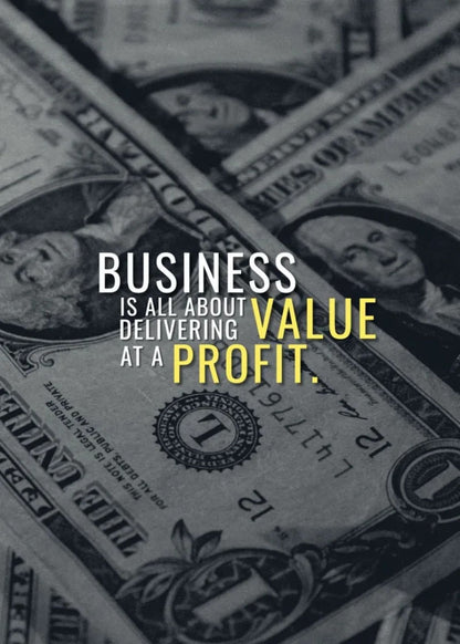 Business Value Profit Poster  Inspirational Finance Quote Art | Home Decor | Decoration Poster