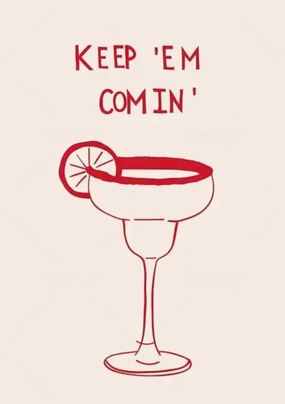 Keep Em Comin | Minimalist Black & White Illustration