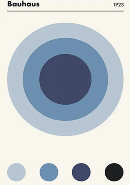 Bauhaus Geometric | Blue Accents | Minimalist Design