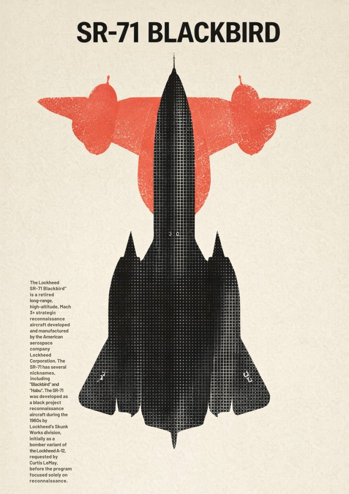Lockheed SR-71 Blackbird | Retro Aviation Art