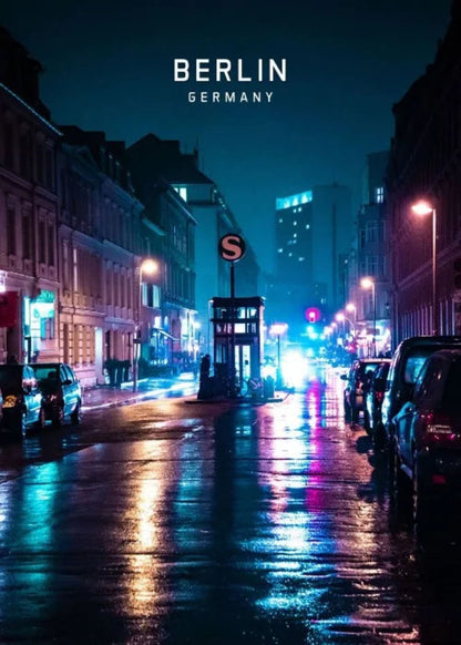 Berlin Skyline | Evening Cityscape | Europe Art Print | Wall Decor Poster