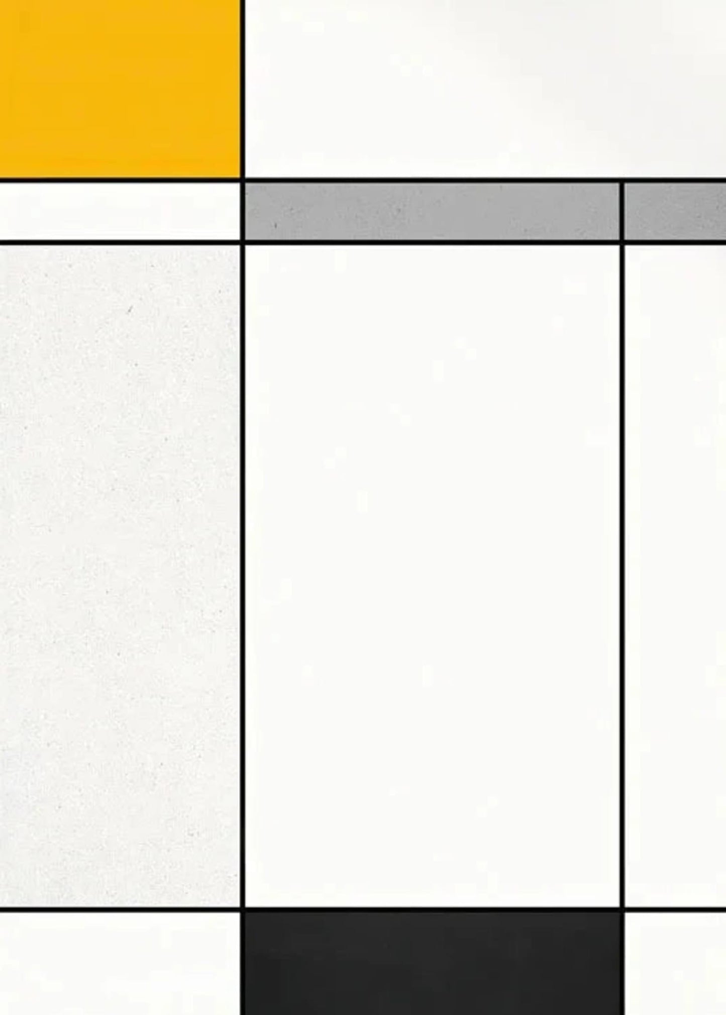 Mondrian | Composition in Black, White, Yellow & Gray | Modern Abstract