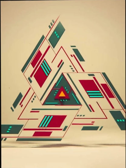 Bauhaus Modern Maze Poster | Symmetrical Architecture Print | Decorative Art for Home & Garden Decor