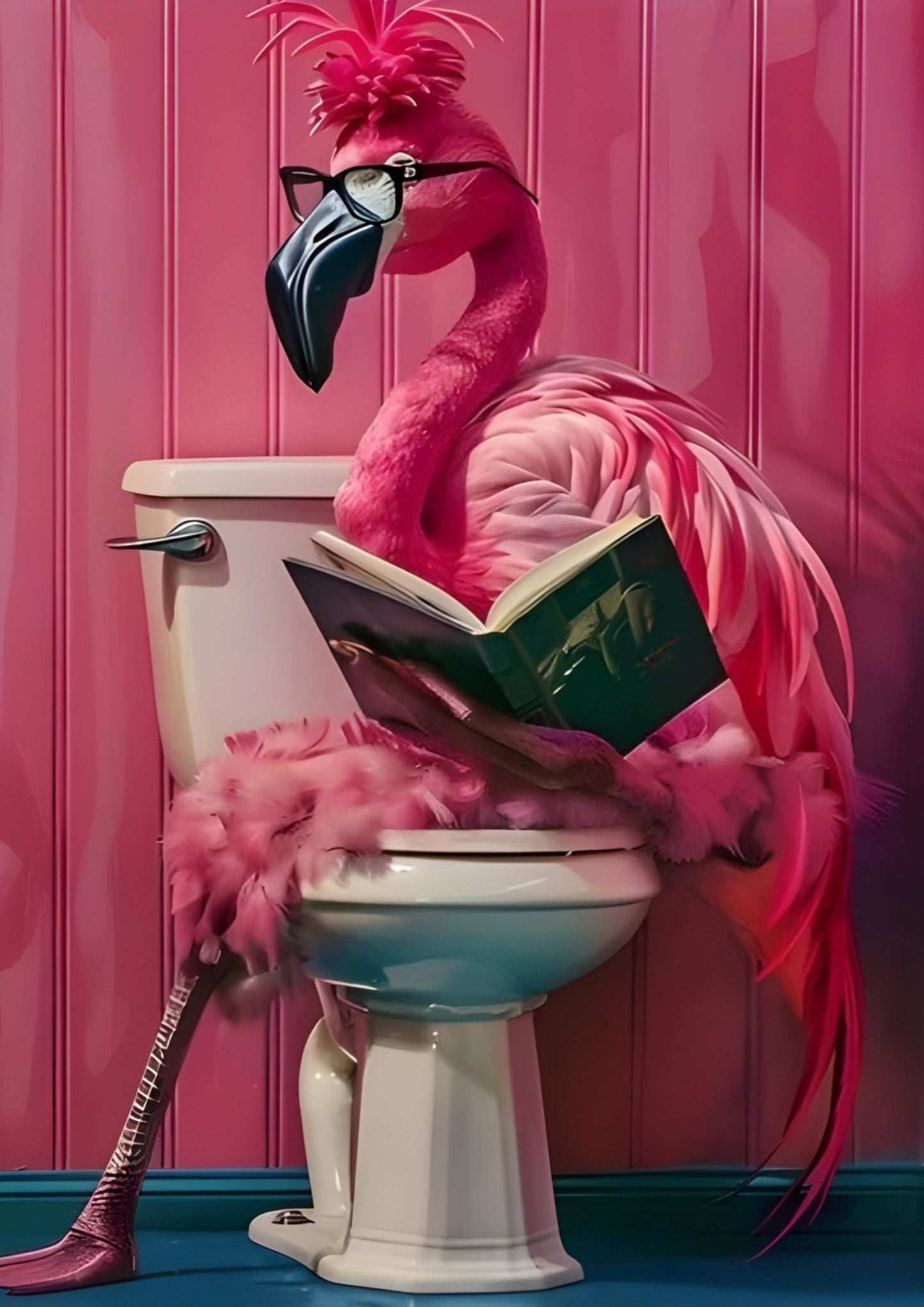 Royal Punk Flamingo with Glasses