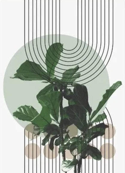 Modern Botanical Harmony Poster | Linear Nature Design | Elegant Wall Art | Home Decor