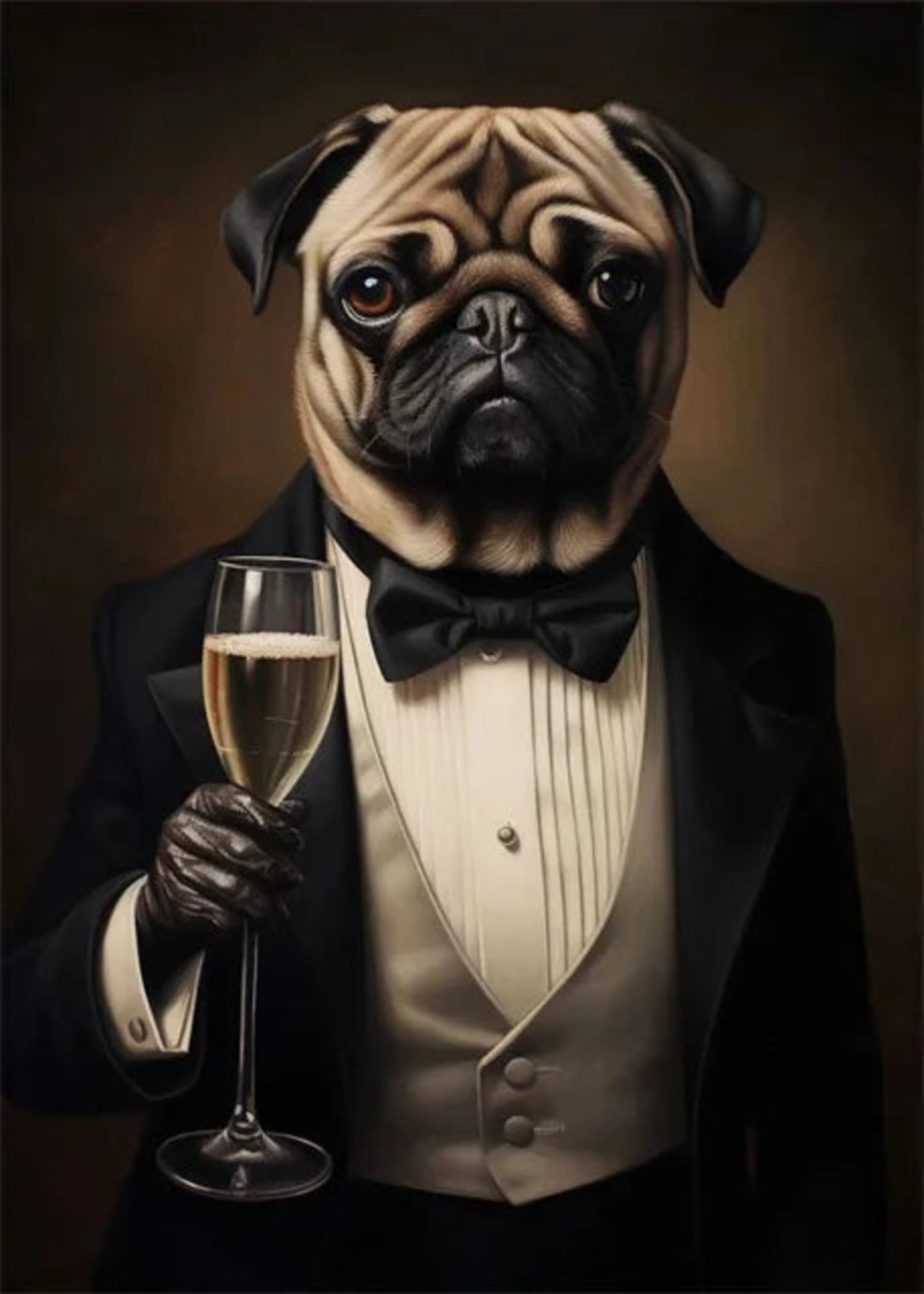 Pug in Black Tie | Classic Charming Style