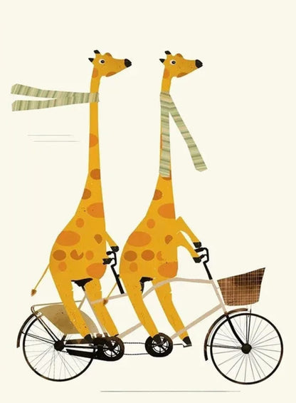Whimsical Wheels Giraffe Tandem | Joyful Animated Adventure