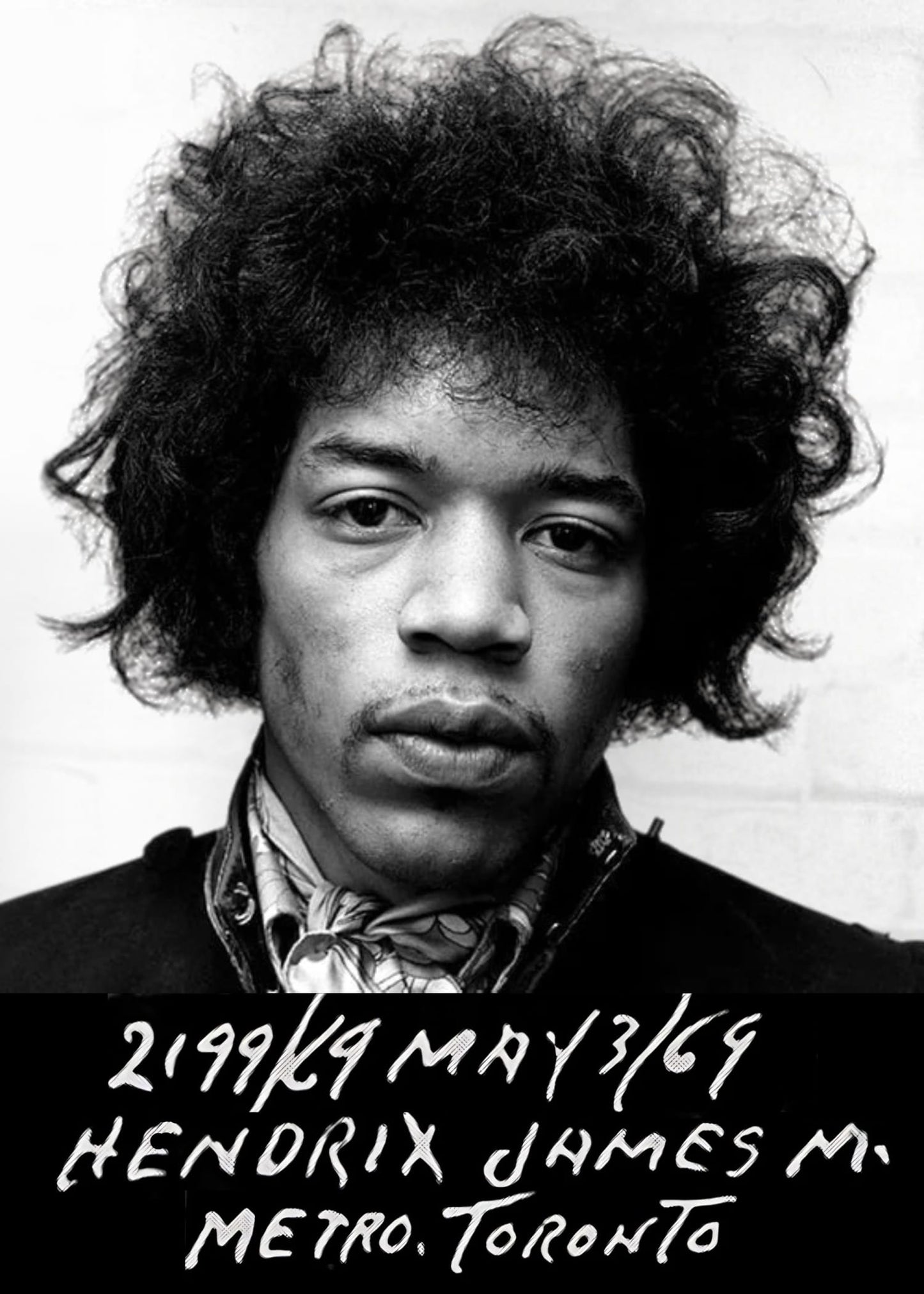 Jimi Hendrix Mugshot | Vintage Black & White