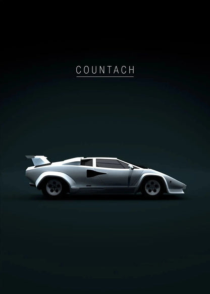 Lamborghini Countach Poster | Tribute to Classic Automotive Legends | Wall Decor | Vintage Car Art