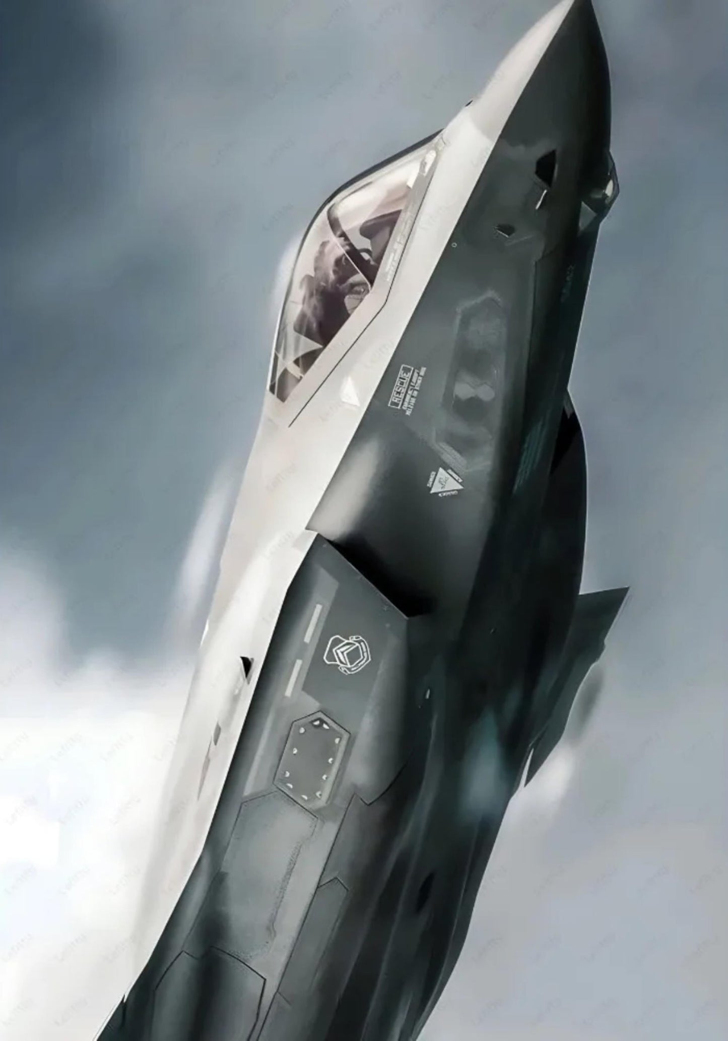 F22 Raptor Fighter Jet Art Print | Modern Stealth Aircraft Decor | Aviation Poster Home Office Wall Art | Museum Quality