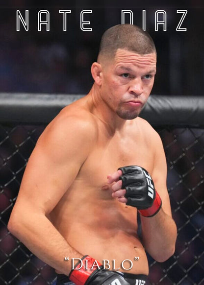 Nate Diaz UFC Poster  'Diablo' MMA Fighter Wall Art