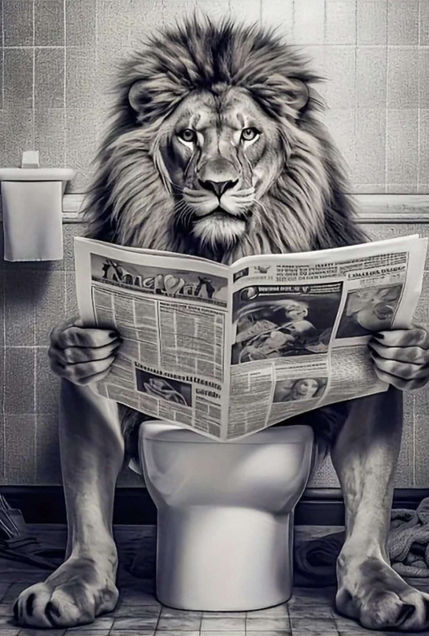 Lion Comic | Reading Newspaper | Humorous Art