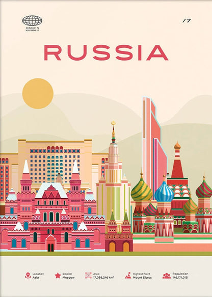 Moscow Skyline | Red Square & Kremlin Illustration