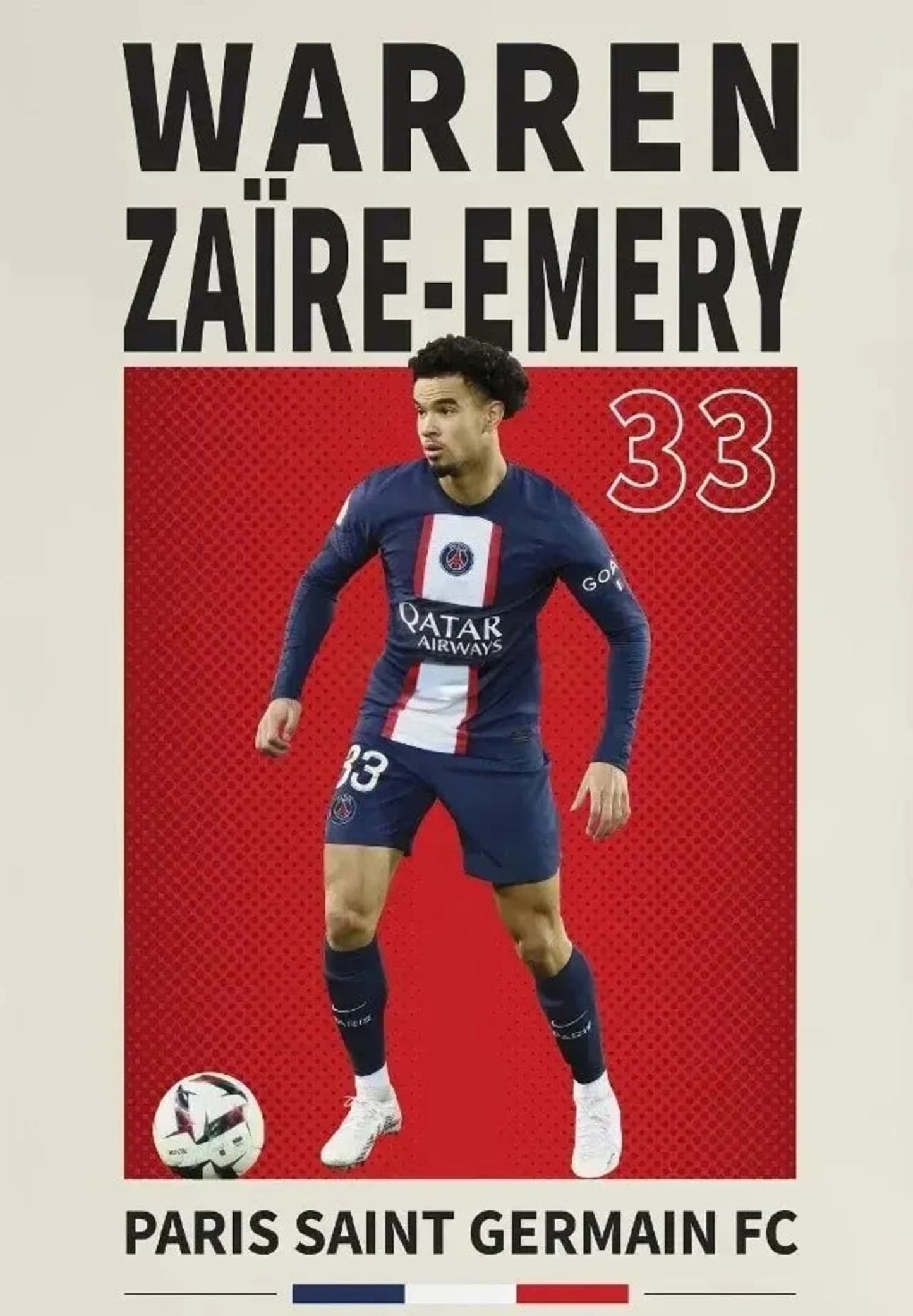 Warren Zaire-Emery | Famous Football Players | Soccer Poster | Home Decor