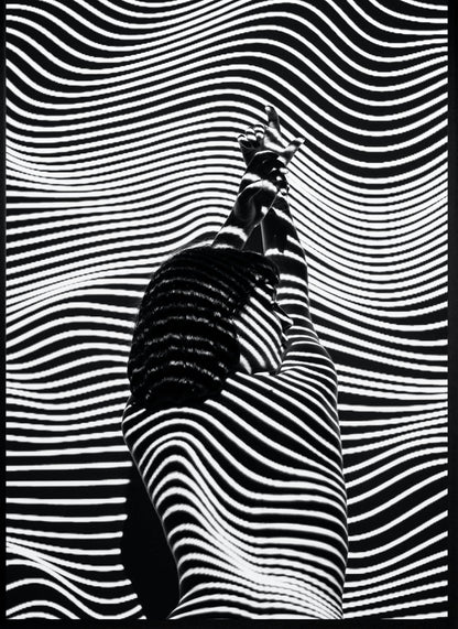 Girl with Striped Pattern | Art Print Decor | Fine Wall Poster | Home Artwork Decor