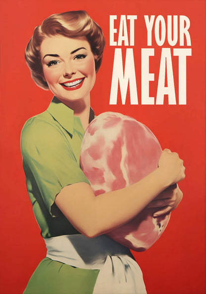 Eat Your Meat | Vintage '70s Retro Decor