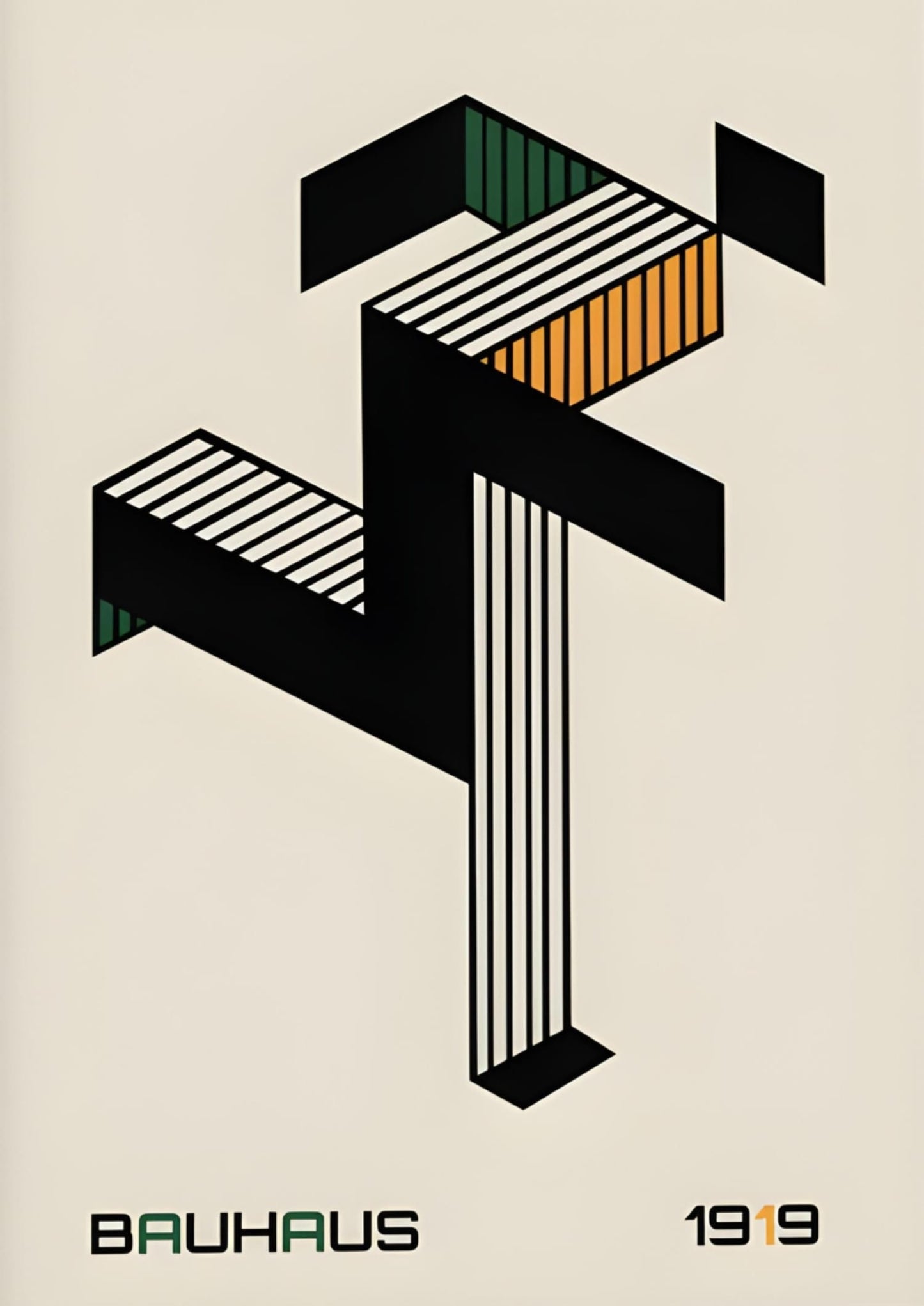 Bauhaus Running Man | Geometric Minimalist