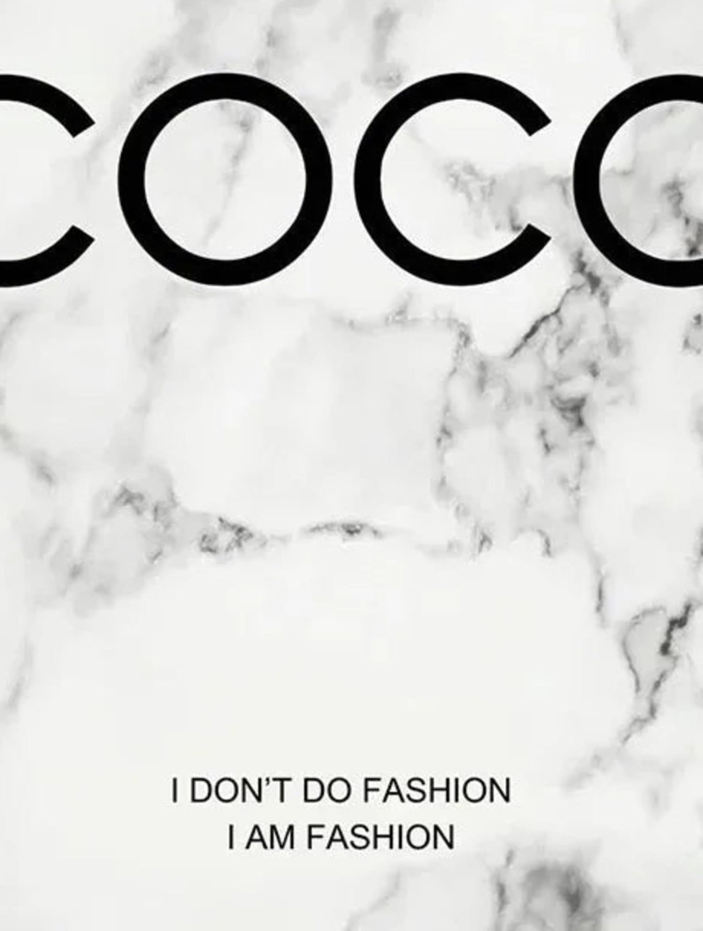 Coco Chanel Quote Poster | Marble Design | Inspirational Decor | "I Don't Do Fashion, I Am Fashion"