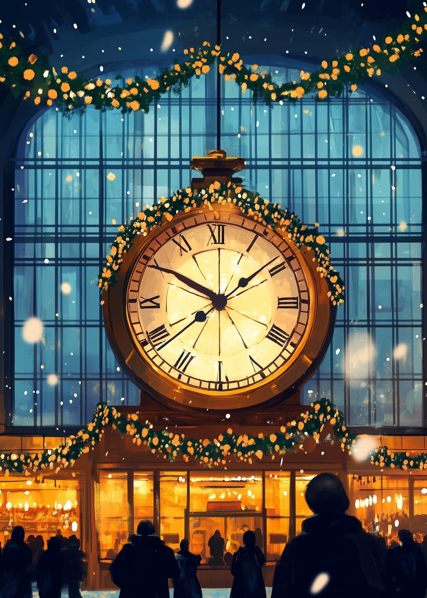 Festive Snowfall | Illuminated Clock