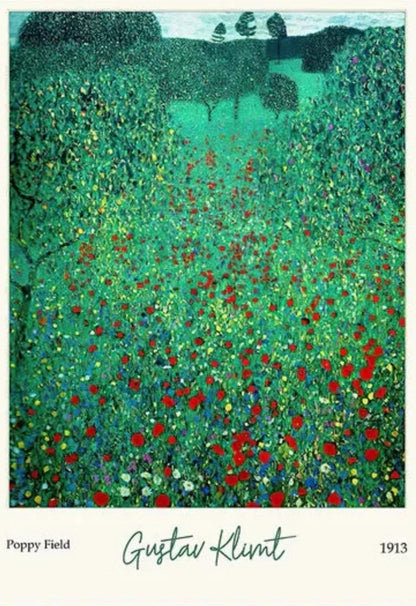 Klimt Poppy Field | Colorful Landscape