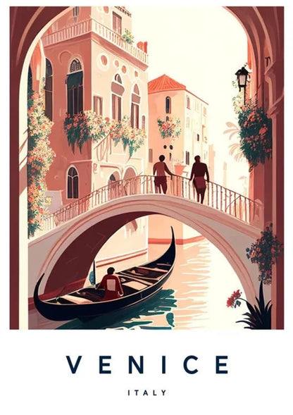 Venice Cityscape Poster | Iconic Italian Architecture | Scenic Wall Art for Home & Garden Decor | Travel-Inspired Visual Artwork