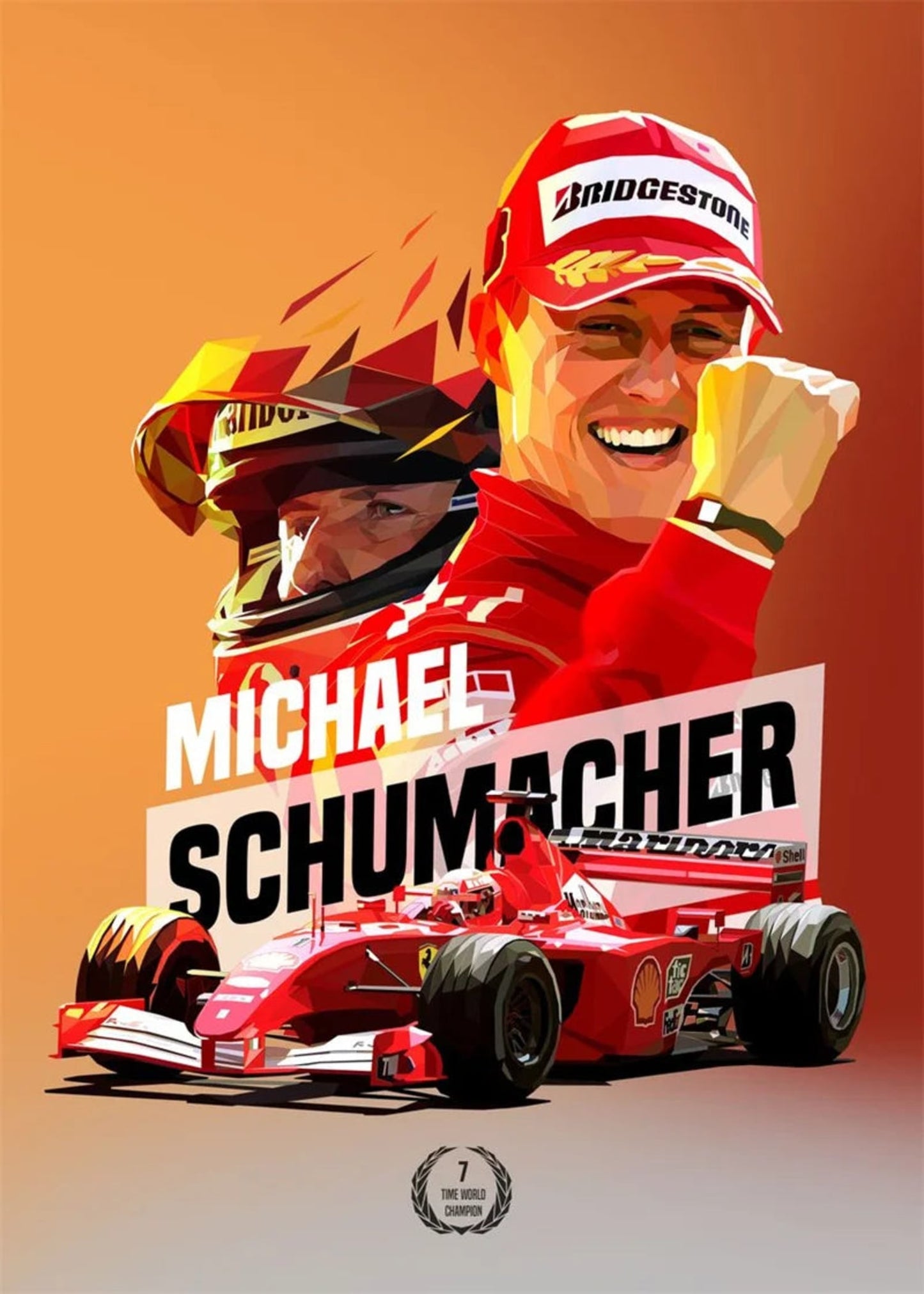Formula 1 Legend | Michael Schumacher Helmet Poster | Ferrari Racing Art | Sports Decor