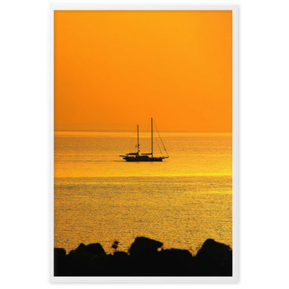 Poster - a ship on golden sea