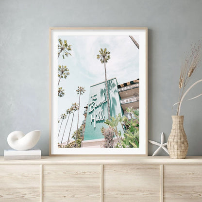 The Beverly Hills Hotel | Artistic Print | Iconic Landmark Wall Art | Elegant Home Decor Poster