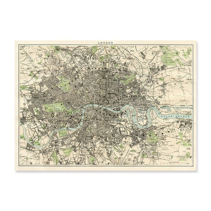 Vintage City Maps | Wall Art Poster | Urban Design | Home Decor | Retro Cartography Print