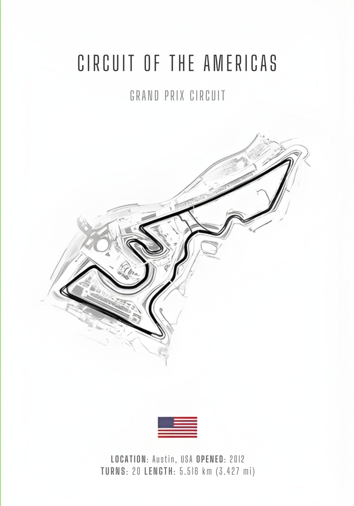 Fia Racetrack Layouts Circuit Of The Americas | F1 Track Layout – Wall Of Art Studio